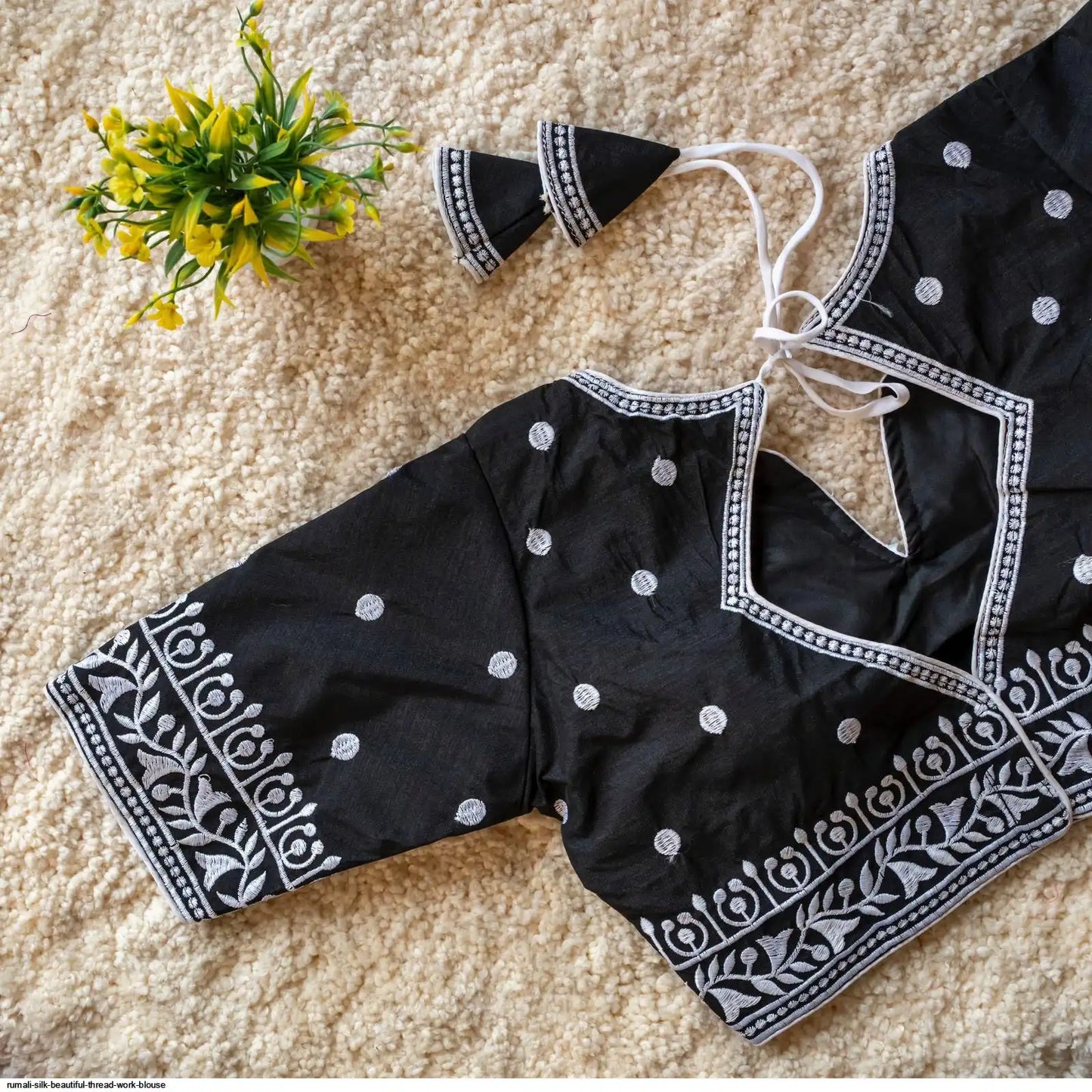 Heavy Threadwork Cottonsilk Blouse