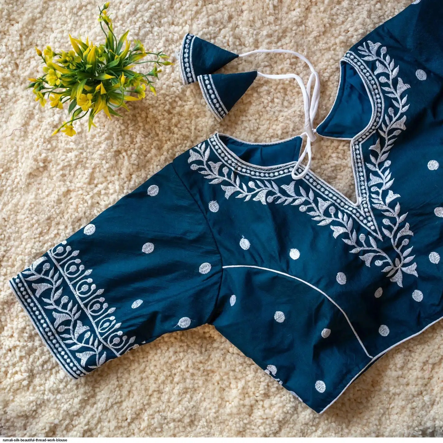 Heavy Threadwork Cottonsilk Blouse