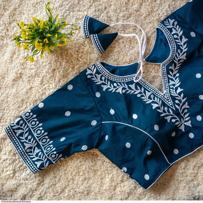 Heavy Threadwork Cottonsilk Blouse