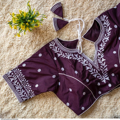 Heavy Threadwork Cottonsilk Blouse