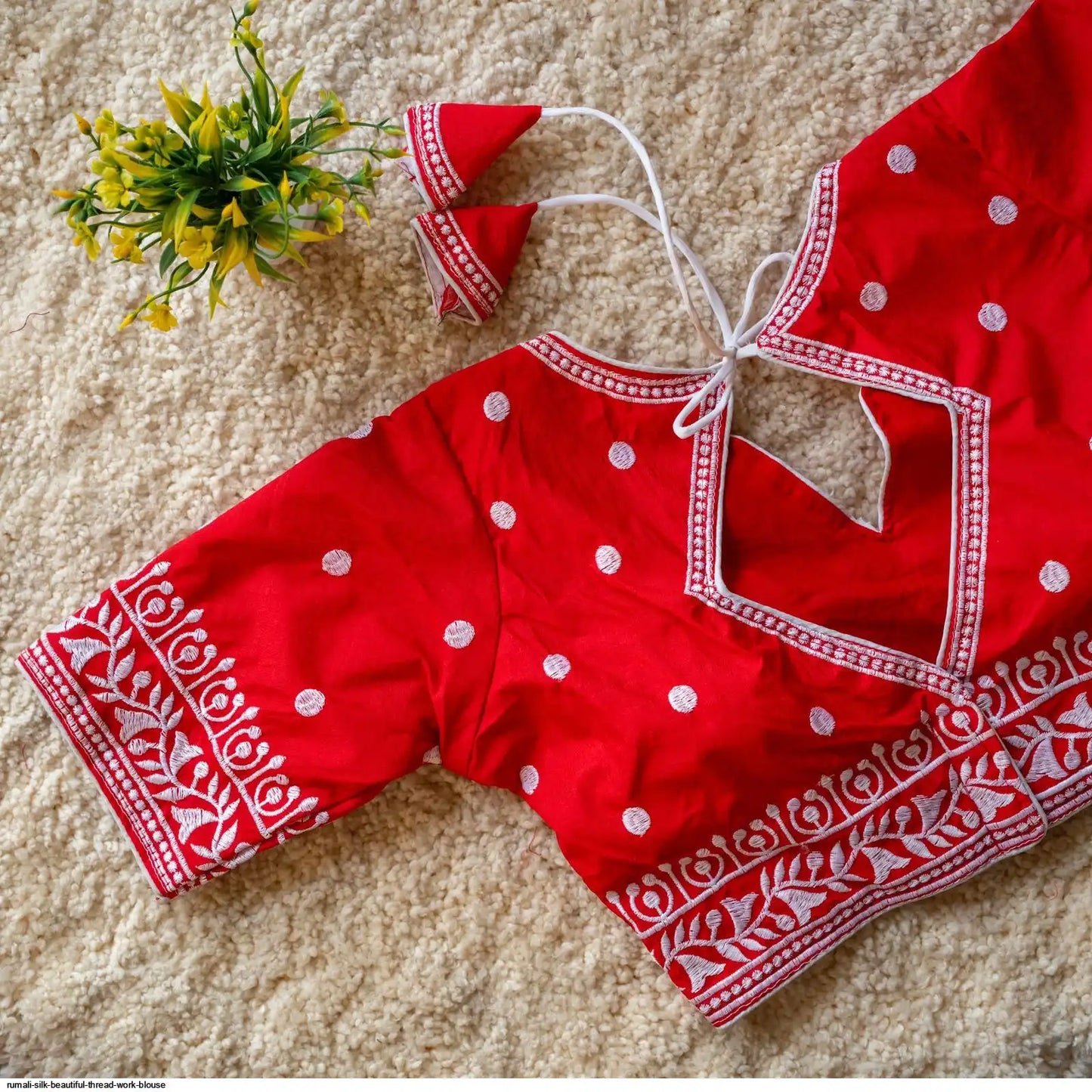 Heavy Threadwork Cottonsilk Blouse