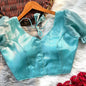Jimmy Choo Satin Blouse with Puff Sleeves