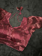 Jimmy Choo Satin Blouse with Puff Sleeves