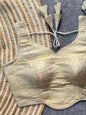 Corset Style Satin Silk Jacquard Blouse (Sleeves attached inside)