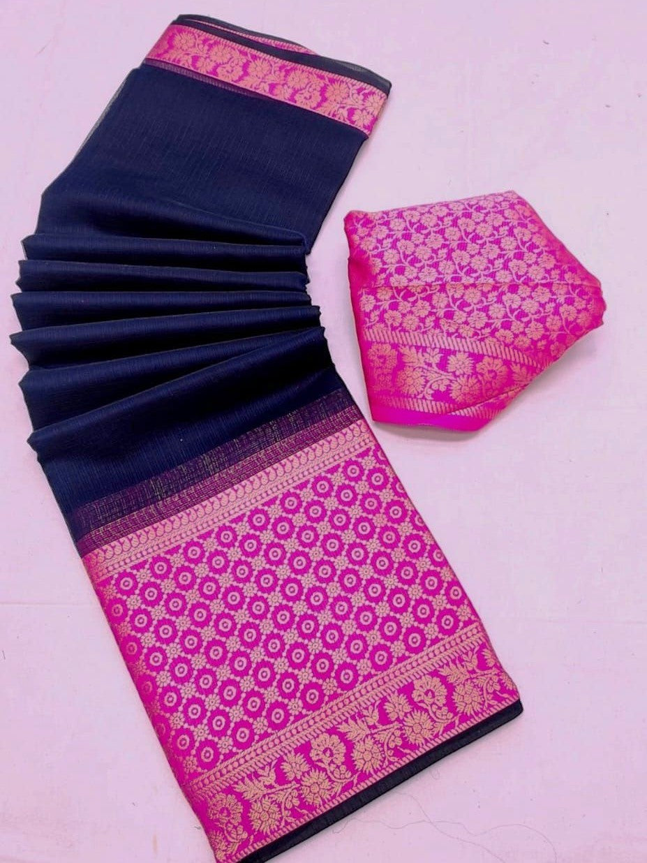 Manipuri Organza Saree with Stitched Blouse