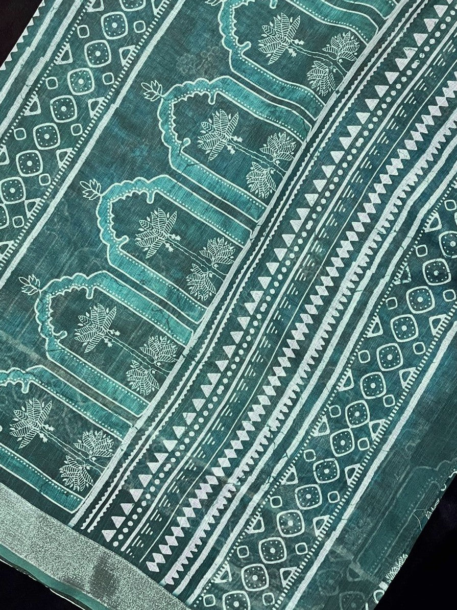 Cotton Blend Saree with Stitched Blouse