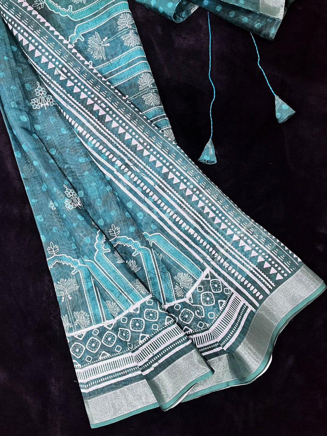 Cotton Blend Saree with Stitched Blouse