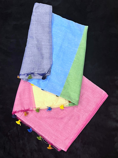 Semi Tussar Saree in Pastel Shades