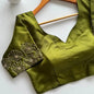 Silk blouse with handwork on sleeve